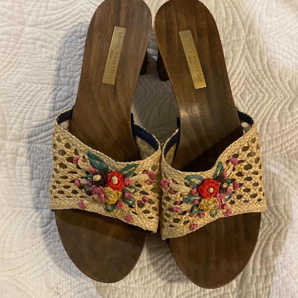 Louis Vuitton wooden clog mules!